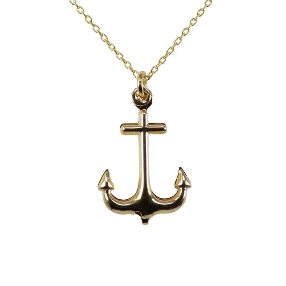 Anchor Pendant for Necklace Gold Plated 18K Over Brass, Sailor