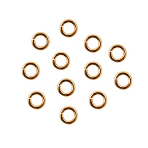 Open Jump Ring 3mm 14K Gold Filled 22 gauge (0.64x3.0mm) Click and Lock Jump Rings