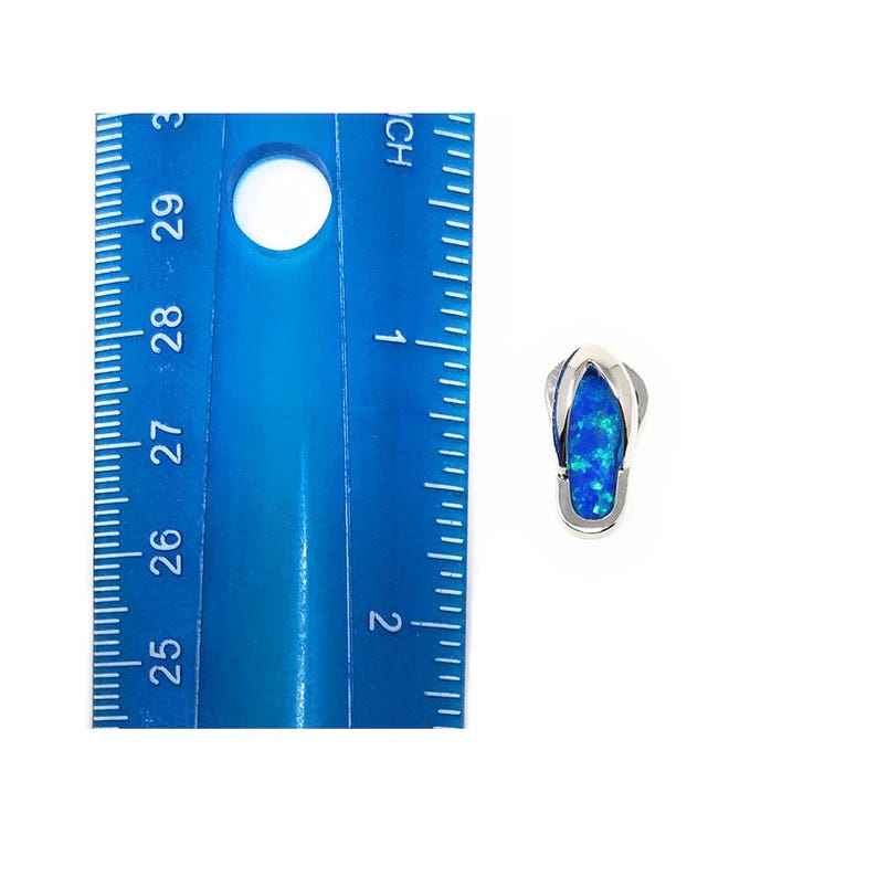 Opal Sterling Silver Flip Flop Charm 925 Sterling Silver Blue Opal Sandal Beach Sandal Pendant For Necklace Beach Jewelry