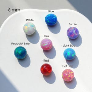 6mm Lab-Created Opal Beads, Round Full-Drilled Gemstone (Available in 8 Colors)