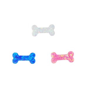 Lab-Created Opal Dog Bone Charm – Jewelry Making Pendant, Pet Lover Bracelet Charm (10.2x5mm)
