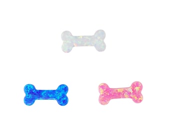 Lab-Created Opal Dog Bone Charm – Jewelry Making Pendant, Pet Lover Bracelet Charm (10.2x5mm)