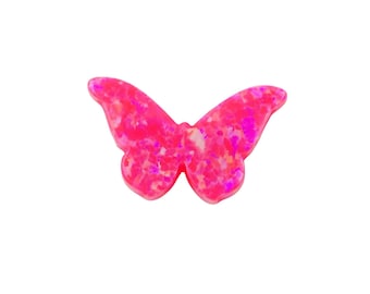 Cuenta de mariposa de ópalo - Charm iridiscente creado en laboratorio para la elaboración de joyas DIY (8,6 x 14,1 mm)