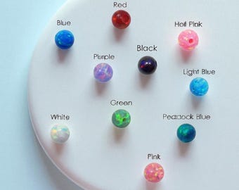 4mm Lab-Created Opal Beads: Fully Drilled Round Dot Beads