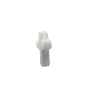 White opal cross pendant 9x12mm for necklaces and bracelets