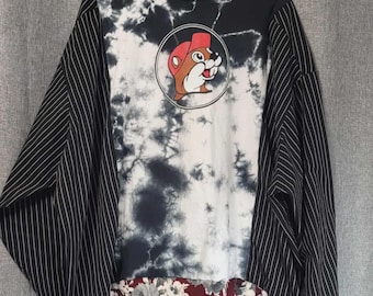 Flannel Tee Upcycled Reworked Flannel Adult Large/XL Size