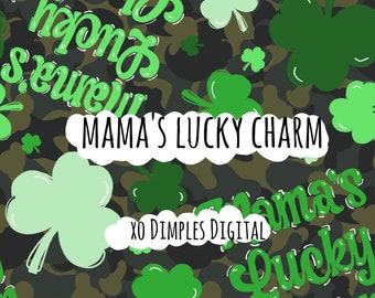 Mamas Lucky Charm, Lucky Charm Seamless, St Patricks Day Seamless, Lucky Seamless, SPD Seamless, Xo Dimples