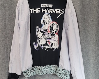 Flannel Tee Upcycled Reworked Flannel Adult Small/Medium Size