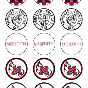DIRECT DOWNLOADEN!! MEREDITH college ronde 1 inch fles dop beelden (reeks 1) 4 x 6 blad