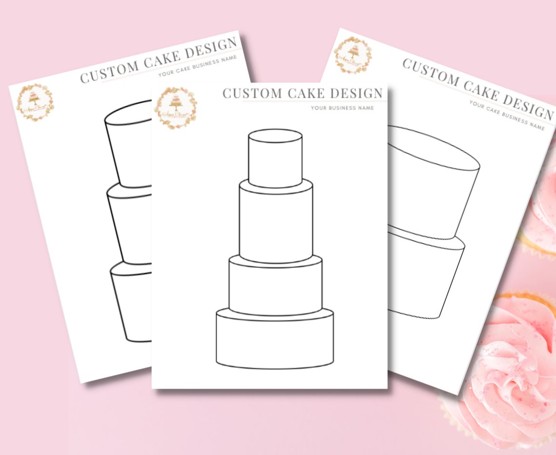 Cake Design Templates Consultation. Cake Sketch Templates. - Etsy
