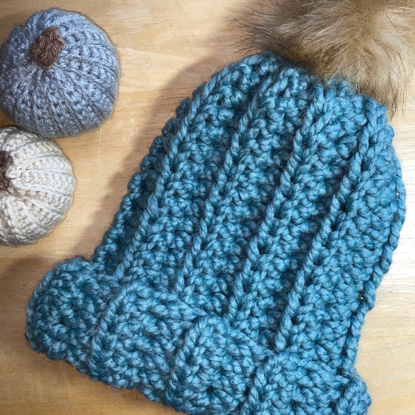 Chunky Beanie, Beanie for Women, Winter Hat for Men, Gift for Women, Gift for Him, Teenage Girl Gift, Winter Hat with Pom Pom, Cozy Hat