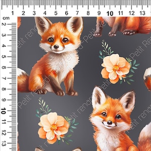 Plik cyfrowy Fox, Fox. Bezszwowe wzory, druk na tkaninie, wzór bez szwu, sublimacja