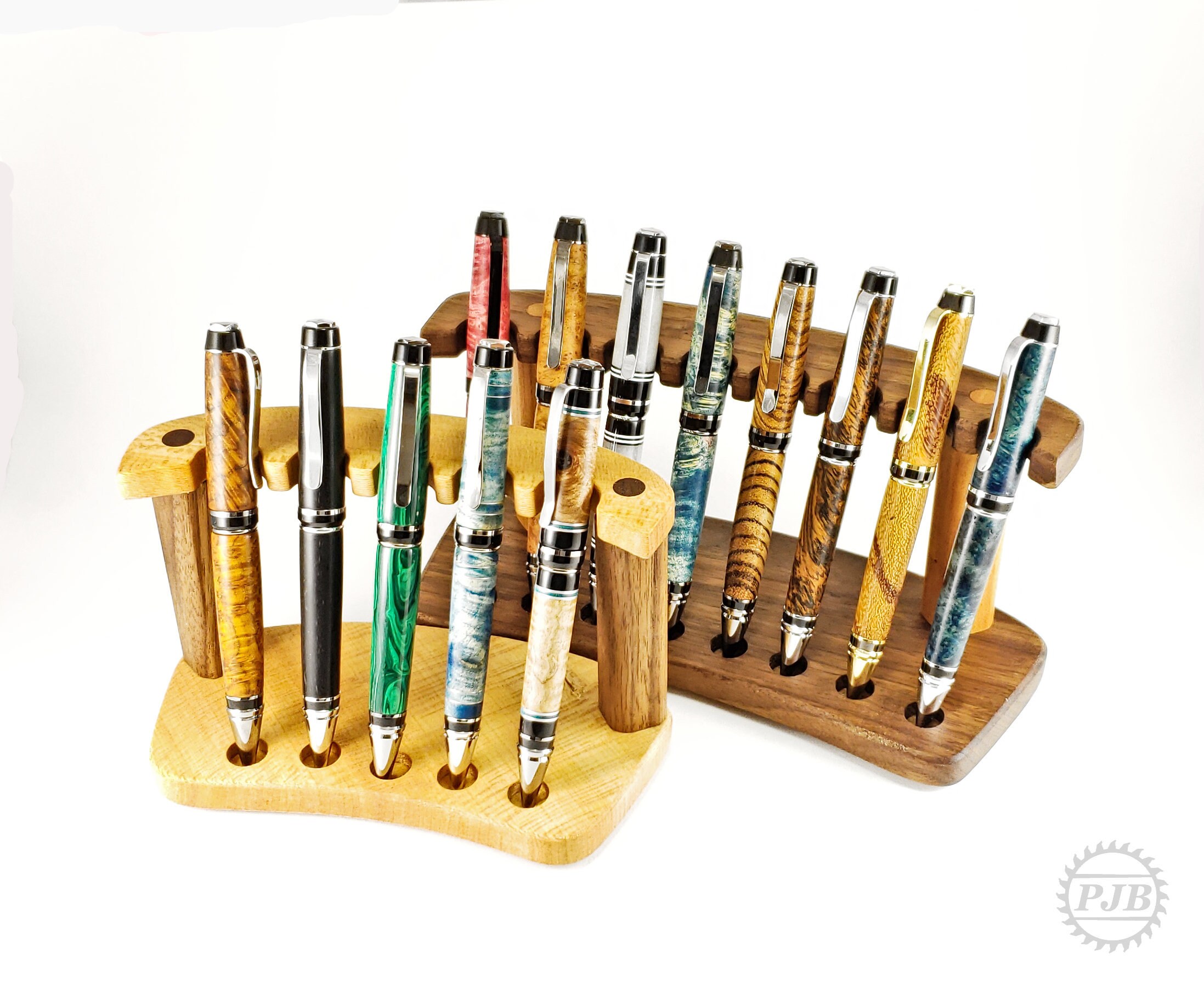 Pen Holder Stand Wooden Pen Display Organizer Pen Collectors Etsy