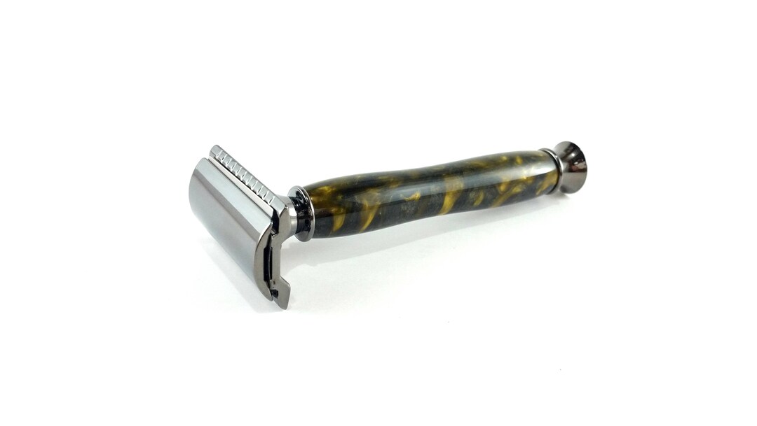Safety Shaving Razor Dual Blade, Men's Shaving Blade, Black and Yellow ...