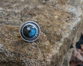 Handmade sterling silver labradorite rings