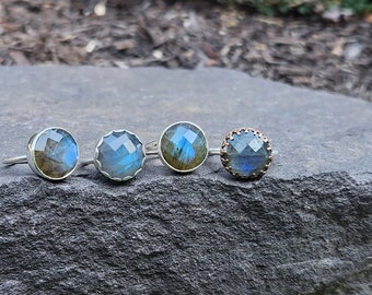 NEW Handmade labradorite rings.