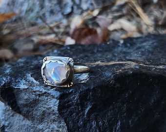 Handmade sterling silver moonstone rings