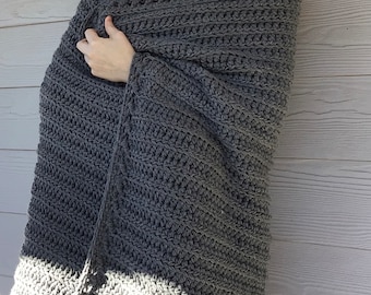 Crochet PATTERN - Chunky Treble X Blanket, textured blanket