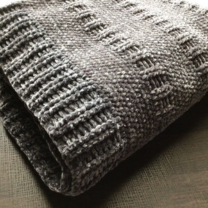 Crochet PATTERN - Weave and Stripe Velvet Blanket, soft throw blanket, Velvet Yarn