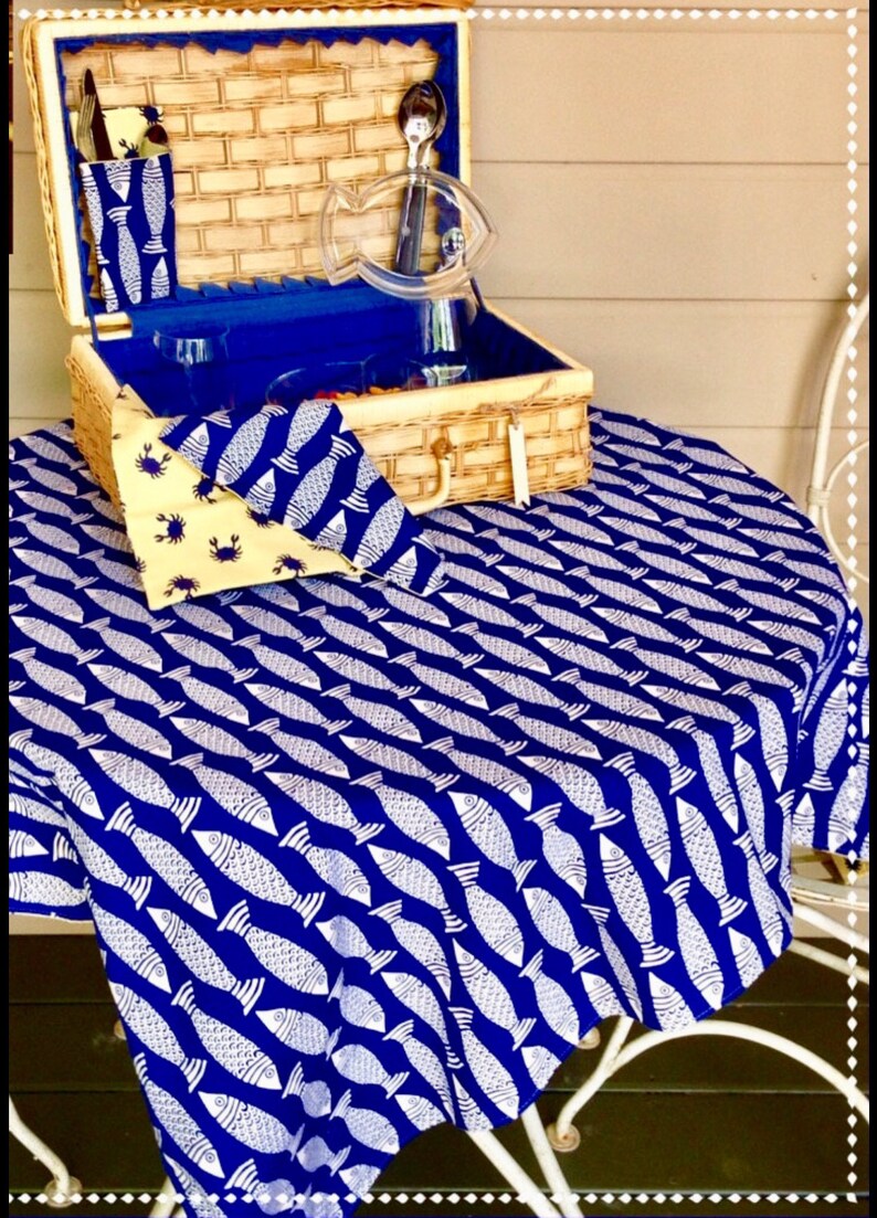 Picnic Set for 2 Wedding Gift Vintage Basket Nautical Etsy