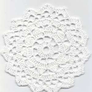 Mini Crochet Doily: White Lace, Bohemian Table Decoration (5 inch)