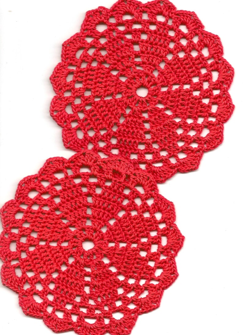 2 Mini Crochet Doilies Lace Doily Table Decoration Crocheted Etsy UK