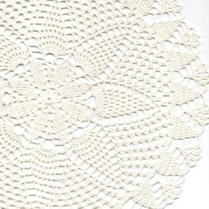 Handmade Crochet Doily: Cream Vintage Style Table Decoration (14 inch)
