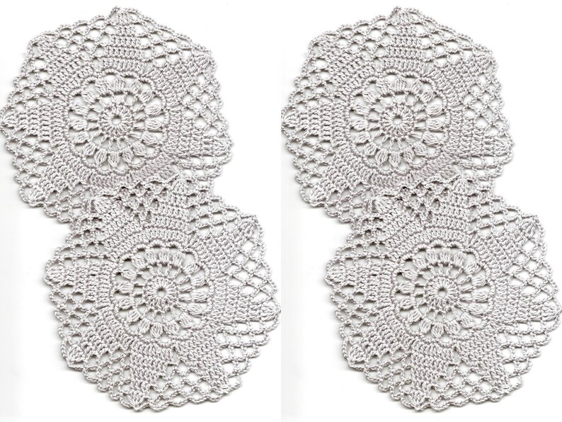 Set of 4 Crocheted Doilies Crochet Medallions Assortment Mini Etsy UK