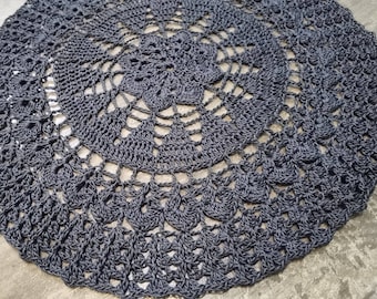 crochet doily,handmade doily,grey,home decor,gift table decoration cotton round