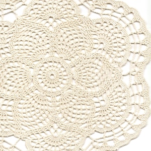 Cream Crochet Doily: 13&quot; Lace Table Centerpiece