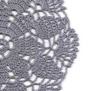Tapete de crochet, algodón, decoración del hogar, color gris ratón, decoración de mesa, atrapasueños, hecho a mano, flor, mandala, decoración de boda