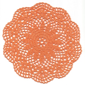 Lace Crochet Doily Orange Handmade Cotton Handcrafted Round Doilies Crocheted Centerpiece Lacy Home Decor Wedding Decorative Bohemian