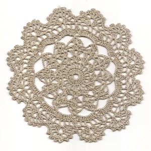 Crochet Linen Doily: Eco Friendly Lace, Shabby Chic Table Decor