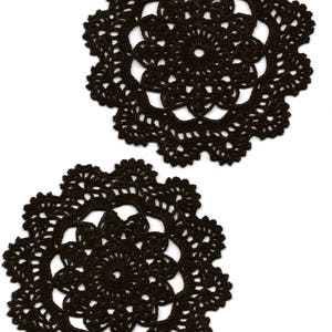 Crochet Doilies Set of 2 Small Crocheted Doily Housewarming Gift Home Wedding Decor Handmade Decoration Cotton Textile Art Modern Style
