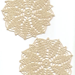 Crochet Doily Natural Cotton Doilies Housewarming Gift Home Wedding Decor Handmade Decoration Cotton Textile Art Vintage Set Of 2