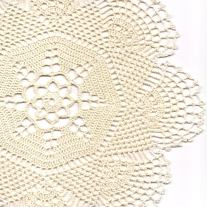 Cream Crochet Doily: Handmade Lace Table Centerpiece, 12&quot;