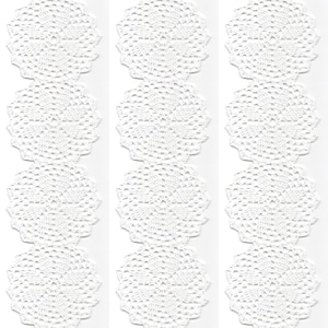 Crochet Doilies Mini Doilies Set of 12 Handmade Crochet Embellishment Small Crochet Doilies Crochet Flowers Appliques Scrapbook Craft Doily