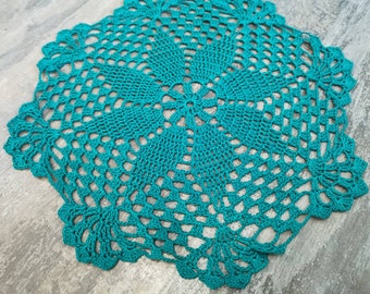 Crochet Doily,home decor,table decor,christmas decoration,dream catcher,handmade,green, 12 inch