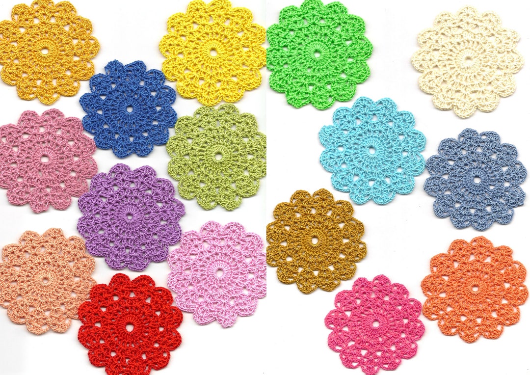 Set of 16 Crocheted Mini Doilies: Colorful Boho Home Decor - Etsy