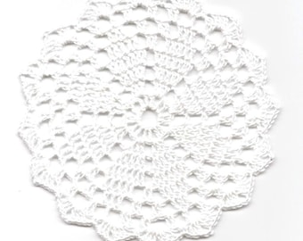 Mini Crochet Napperon Dentelle Napperons Décoration de table Napperon au crochet Pièce maîtresse Napperon de mariage fait à la main Boho Décor Rond Fleur Blanche