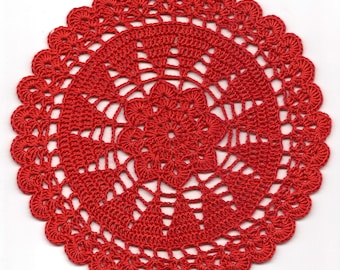 Christmas Red Crochet Doily Lace Lacy Doilies Wedding Decoration Home Decor Flower Mandala Dream Catcher Crocheted Round Red Modern Style