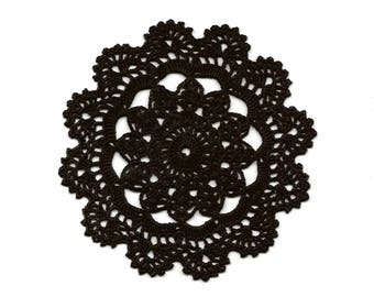 Crochet Doily Lace Doilies Home Decor Coaster Kitchen Decoration Flower Mandala Dream Catcher Crocheted Craft Round Black Doily Modern