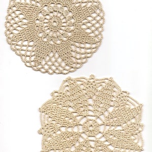 2 Crochet Lace Doily Small Crocheted Doilies Housewarming Gift Home Wedding Decor Handmade Decoration Cotton Textile Art Vintage Set Of 2
