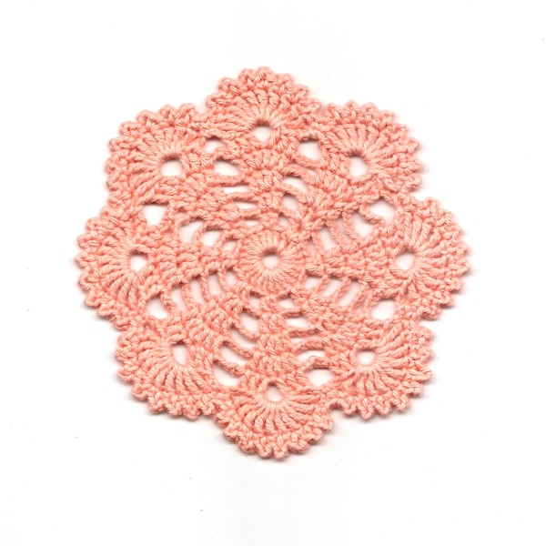 Crochet Doily Lace Doilies Table decoration Crocheted Doily Centerpiece Handmade Wedding Doily Napkin Boho Bohemian Decor Round Peach Flower