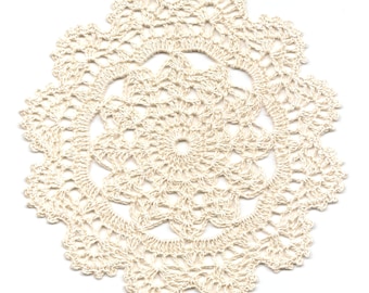 Eco Friendly Crochet Doily Lace Lacy Doilies Elegant Linen Table Decor French Romantic Shabby Chic Wedding Retro Vintage Natural Cream Beige