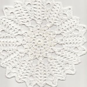 Crochet Doily: White Lace Table Centerpiece, Boho Decor (9 inch)