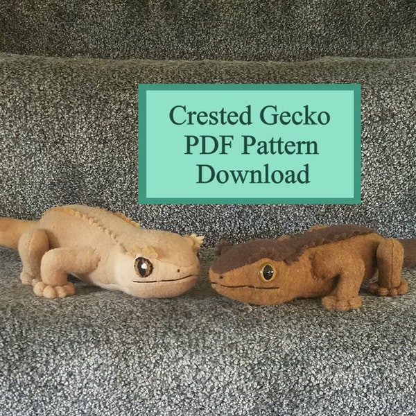 Sewing PDF Pattern Crested Gecko Plush (Download)