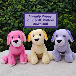 Snuggly Puppy Plush Sewing PDF Pattern (DOWNLOAD)