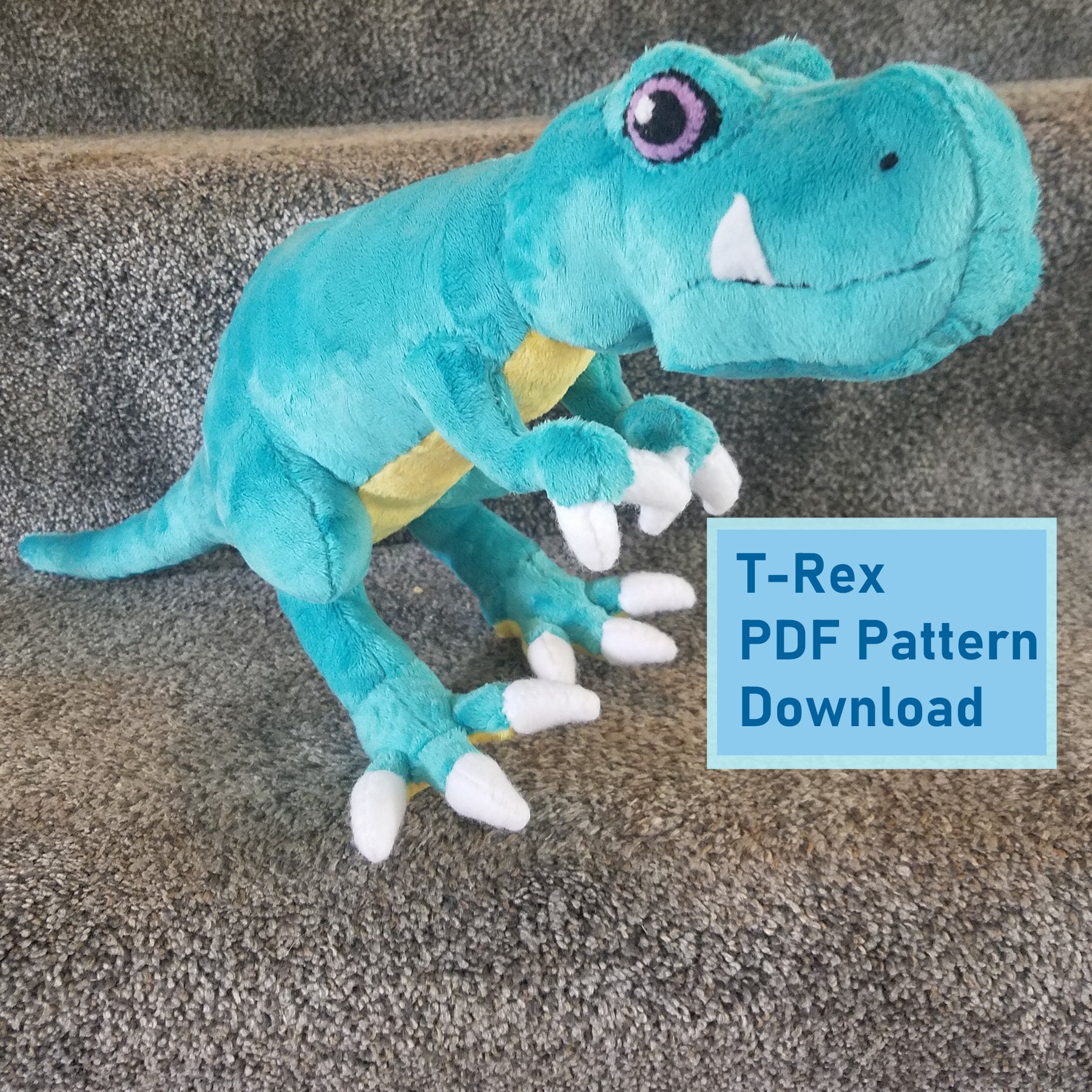 Sewing PDF Pattern T-rex Plush download - Etsy