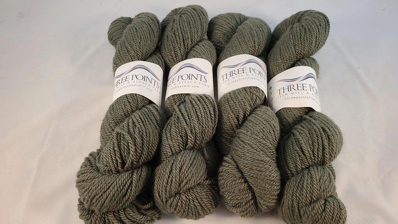 100% Alpaca 3 Ply Worsted Forest Green image 1